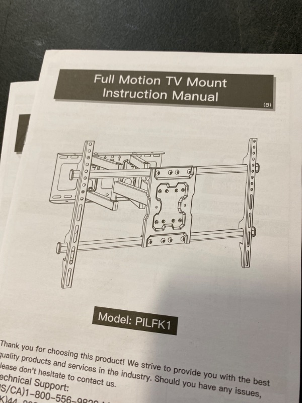 Photo 2 of Pipishell TV Wall Mount Full Motion for Most 37-75 Inch TVs up to 132lbs, Wall Mount TV Bracket Articulating Swivel Tilt Extension Leveling Max VESA 600x400mm Fits 12/16" Wood Stud, PILFK1
