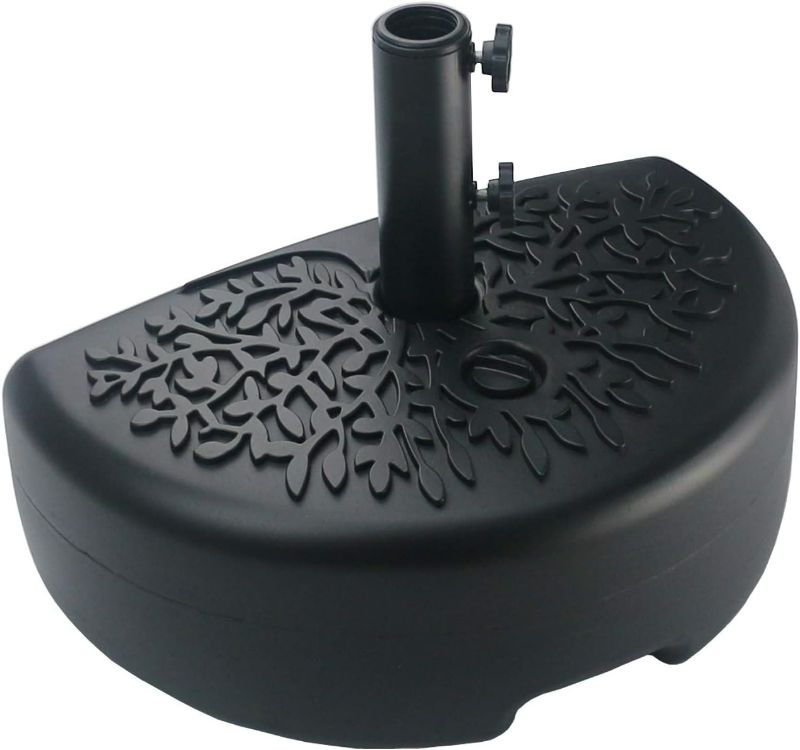 Photo 1 of Sunnyglade 40 lb Half Moon Shaped Water Filled Umbrella Base Patio Umbrella Stand (Black)
