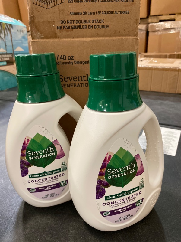 Photo 2 of 2 Pack Seventh Generation Concentrated Laundry Detergent, Fresh Lavender Scent, 40 Oz (53 Loads)
