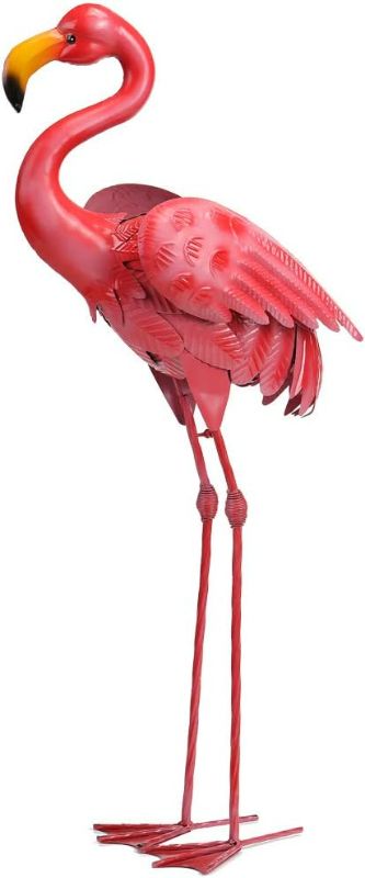 Photo 1 of Starryfill Metal Pink Flamingo 31.5 inch Tall Decoration Durable Standing Flamingo Statue Garden Sculptures for Indoor Outdoor Home Garden Ornament
