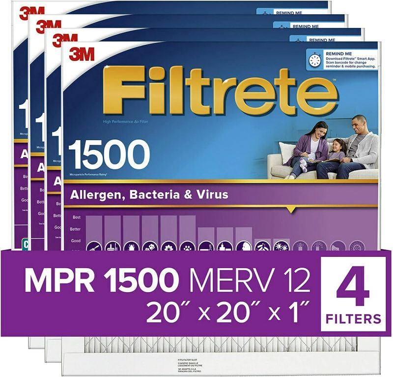 Photo 1 of Filtrete Ultra Allergen Reduction Air Filter, 20-inch By 20-inch By 1-inch, 4 PACK 