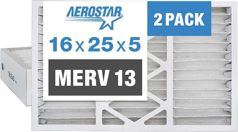 Photo 1 of Aerostar 16x25x5 Air Filter MERV 13, Furnace Filters AC HVAC Replacement for Honeywell , (2 Pack) 
