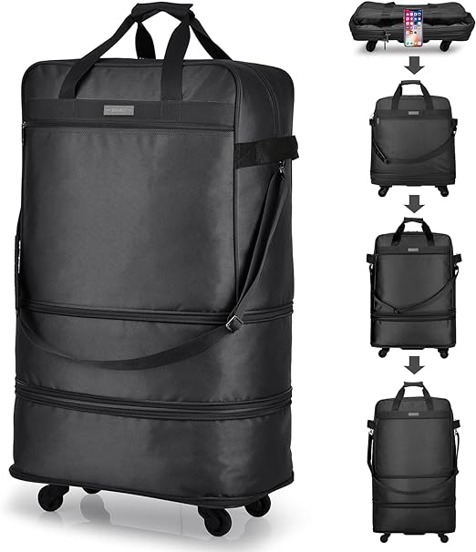 Photo 1 of Hanke Expandable Foldable Luggage Bag Suitcase Collapsible Rolling Travel Luggage Bag Duffel Bag for Men Women Lightweight Suitcases
