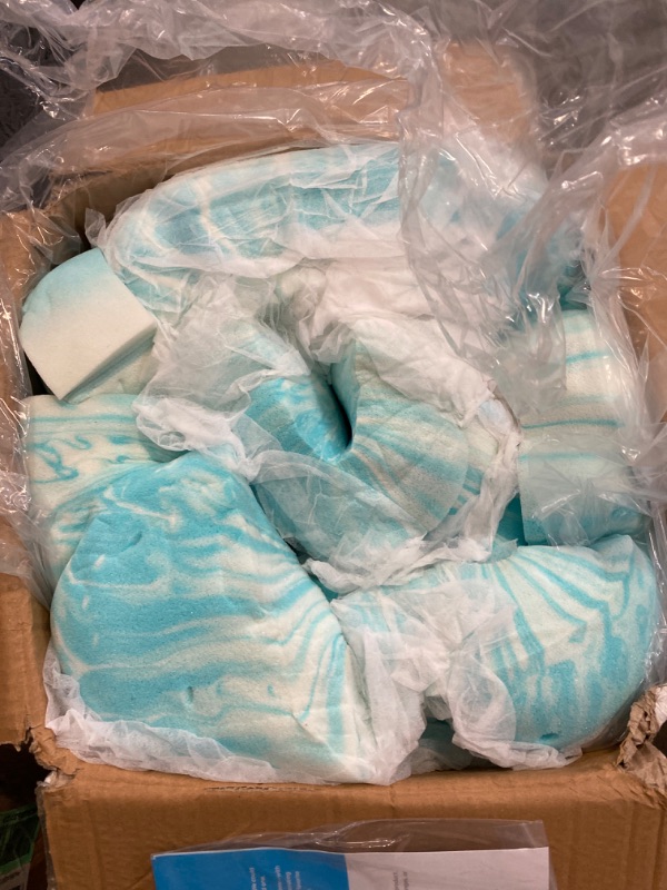 Photo 2 of Linenspa 3 Inch Mattress Topper Full - Gel Swirl Memory Foam Full Mattress Topper – CertiPUR-US Certified - Full Foam Pad, Blue
