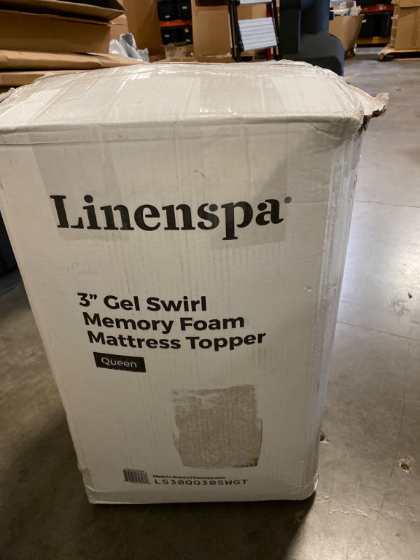 Photo 3 of Linenspa 3 Inch Mattress Topper Full - Gel Swirl Memory Foam Full Mattress Topper – CertiPUR-US Certified - Full Foam Pad, Blue
