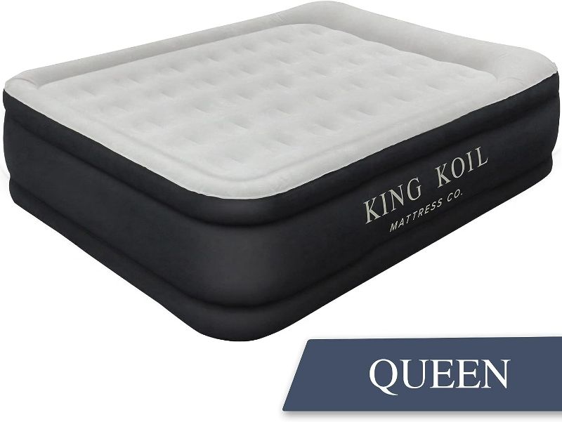Photo 1 of King Koil Luxury Air Mattress Queen with Built-in Pump for Home, Camping & Guests -
