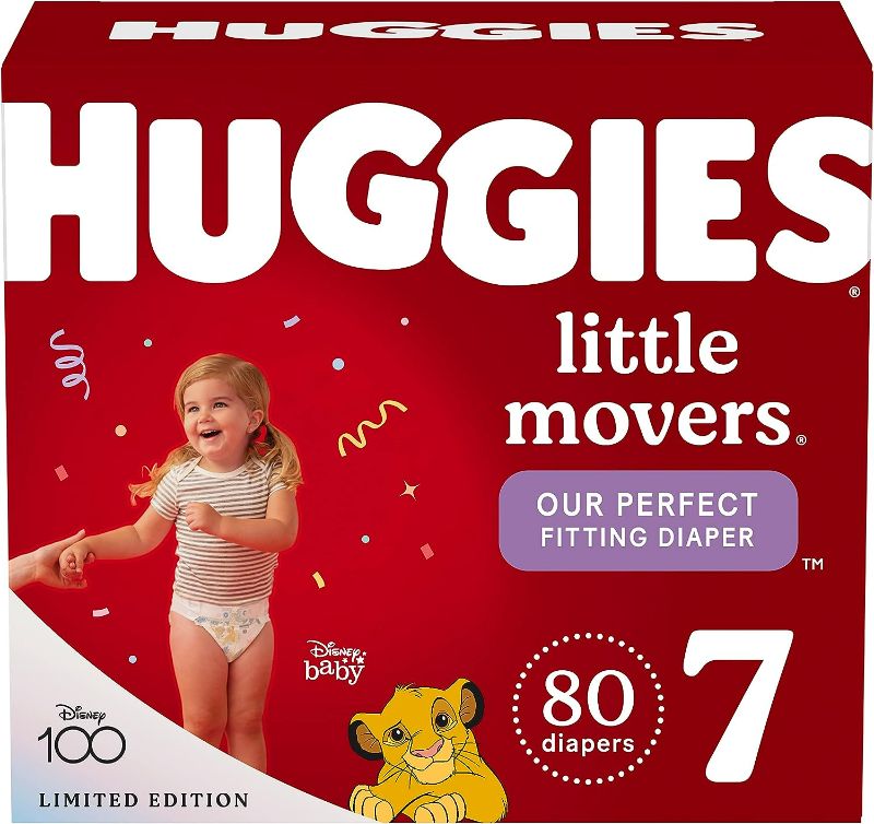 Photo 1 of Baby Diapers and Wipes Bundle: Huggies Little Movers Size 7, 80ct