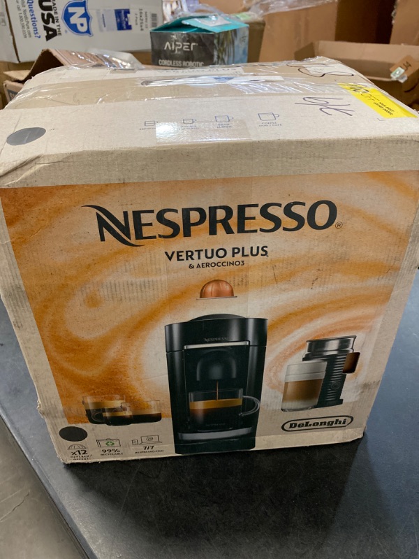 Photo 3 of Nespresso VertuoPlus Coffee and Espresso Machine Bundle with Aeroccino Milk Frother by De'Longhi