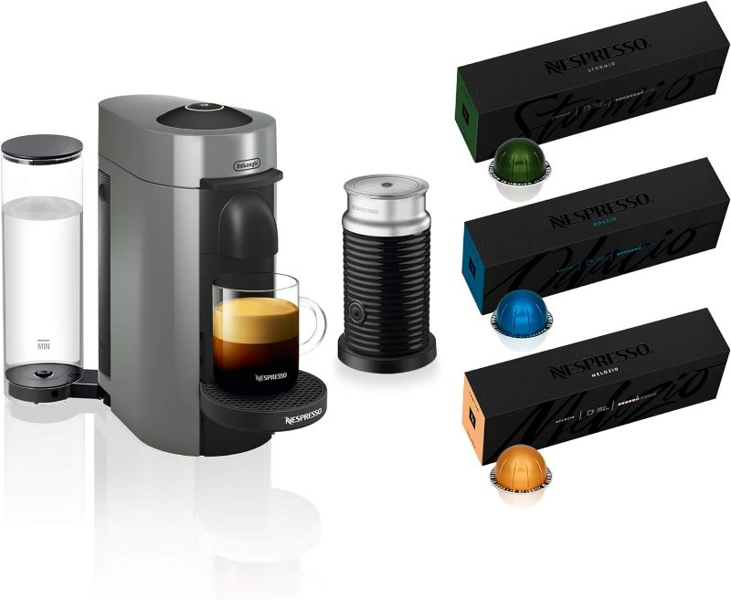 Photo 1 of Nespresso VertuoPlus Coffee and Espresso Machine Bundle with Aeroccino Milk Frother by De'Longhi