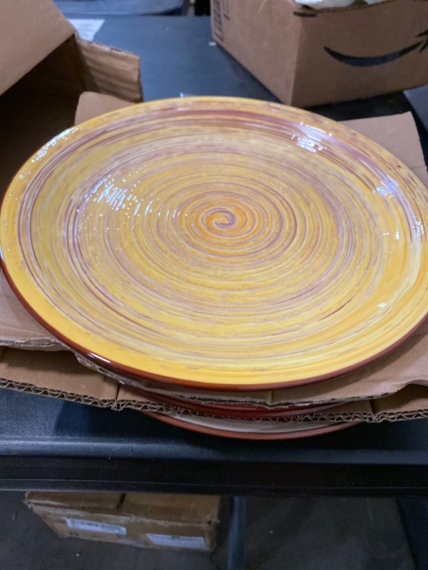 Photo 3 of vancasso Albero Dinnerware Stoneware Dinnerware Set Handpainted Tableware,Multicolour Ceramic Combination Set with Dinner Plate/Dessert Plate/Soup Bowl, Rustic Chic Style Serive 