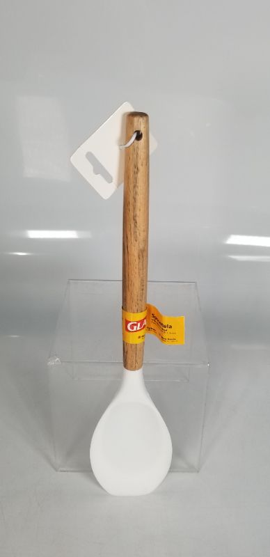 Photo 1 of SPATULA WITH WHITE SILICONE HEAD AND WOOD HANDLE NEW