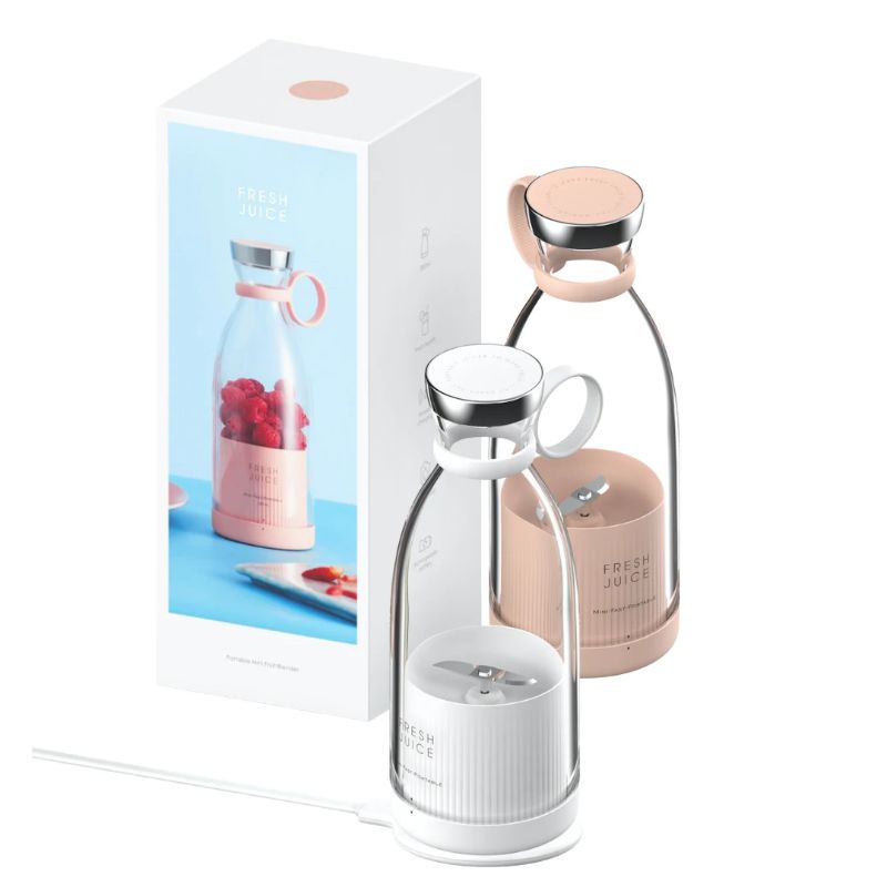 Photo 1 of FRESH JUICE PORTABLE BLENDER BLENDS IN 10 SECONDS WATERPROOF AND SELF CLEANING COLOR VARIES PINK OR WHITE NEW 