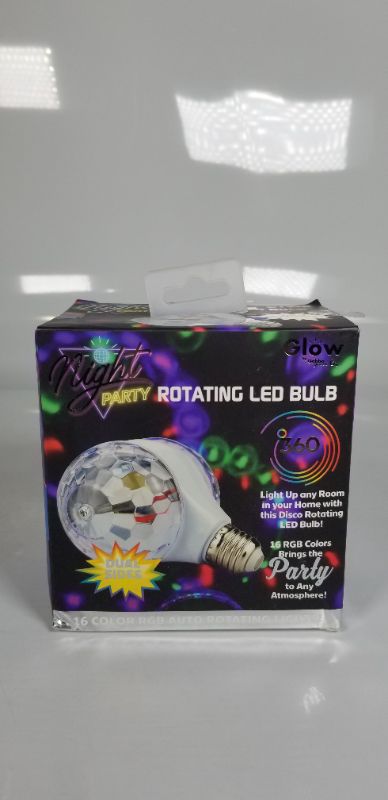 Photo 1 of NIGHT PARTY ROTATING DUAL SIDED LED BULB, LIGHT UP ANY ROOM IN YOUR HOME WITH 16 RGB COLORS AND BRING THE PARTY TO ANY ATMOSPHERE NEW