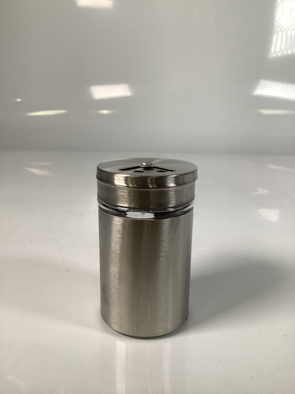 Photo 2 of 2.7 OZ STAINLESS STEEL GLASS SPICE JAR 