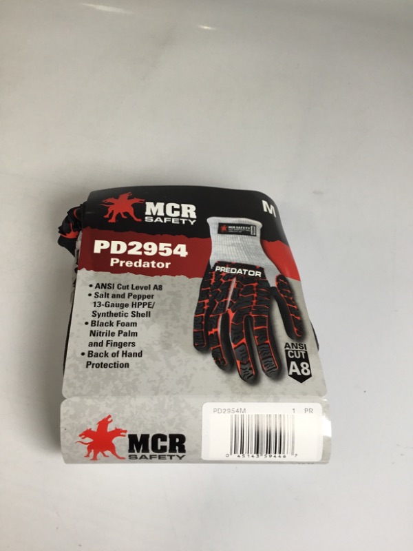 Photo 1 of RED/BLACK MCR SAFETY PD2954 M PREDATOR MULTITASK DIAMOND TECH KNIT GLOVES NEW