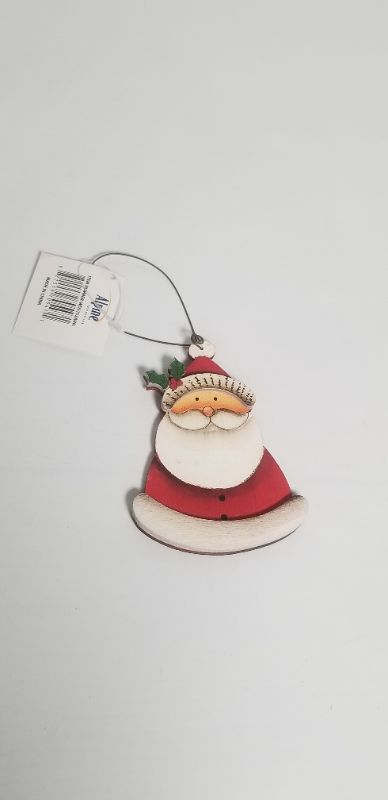 Photo 1 of ALPINE SANTA WOODEN CHRISTMAS ORNAMENT NEW 