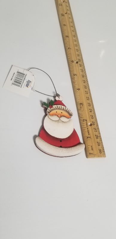 Photo 2 of ALPINE SANTA WOODEN CHRISTMAS ORNAMENT NEW 