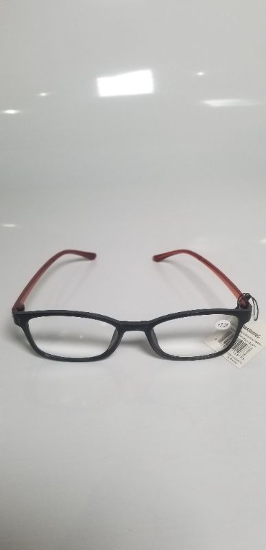 Photo 3 of +2.25 BLACK AND ORANGE BAND READING GLASSES BIFOCAL STYLE NEW