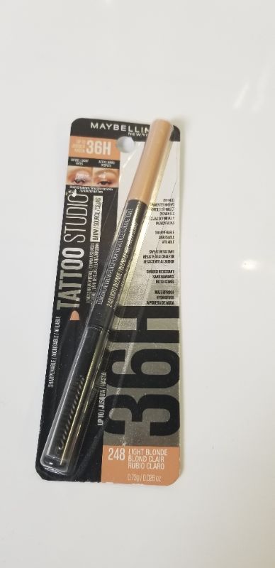 Photo 2 of Maybelline Tattoo Studio Waterproof Eyebrow Pencil, Sharpenable, Longwear, Long Lasting Eyebrow Pencil,  Light Blonde, NEW