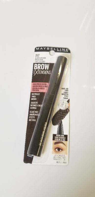 Photo 2 of Maybelline New York Brow Extensions Fiber Pomade Crayon Eyebrow Makeup, Black Brown # 262 NEW