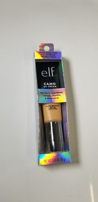 Photo 2 of e.l.f. Camo CC Cream, Color Correcting Medium-To-Full Coverage Foundation with SPF 30, Medium 330 W, 1.05 Oz (30g) NEW 