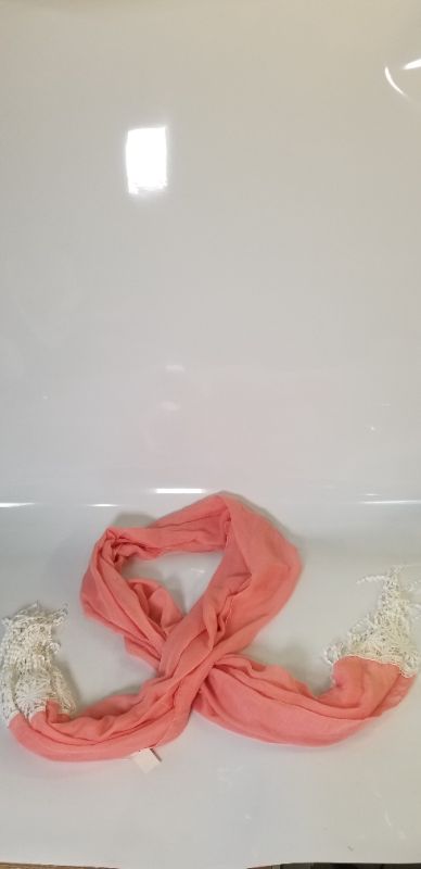 Photo 1 of PINK SCARF WITH WHITE HANGING NEW 