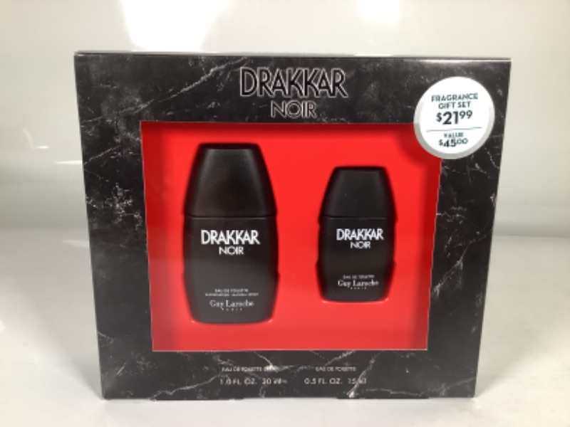 Photo 1 of Drakkar Noir by Guy Laroche Mens Eau De Toilette Gift Set, 1.0 fl oz / 0.5 fl oz  NEW