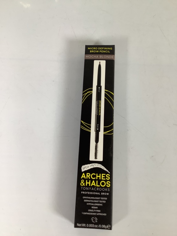 Photo 2 of Arches & Halos Micro Defining Brow Pencil - Fuller and More Defined Brows - Long-Lasting, Smudge Proof, Rich Color - Dual Ended Pencil with Brush - Vegan and Cruelty Free - Mocha Blonde - 0.003 oz