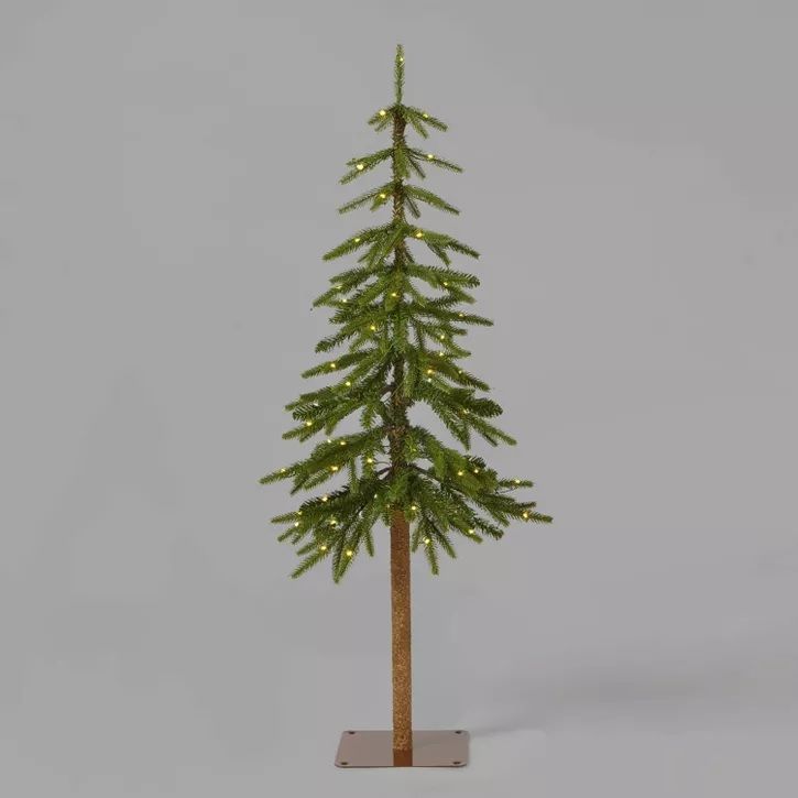 Photo 1 of 4' Pre-Lit LED Downswept Alpine Balsam Mini Artificial Christmas Tree Warm White Dew Drop Lights - Wondershop