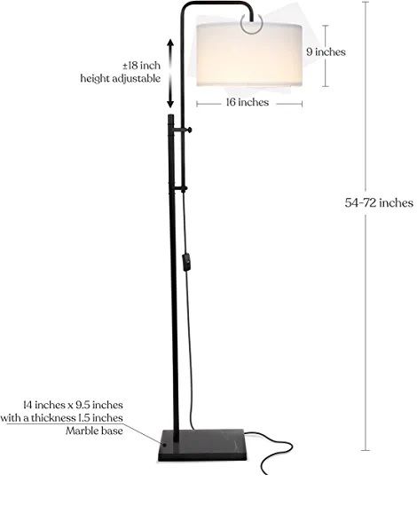 Photo 1 of Baronvale black Metal Floor Lamp Black-Threshold 72in tall/ adjustable 