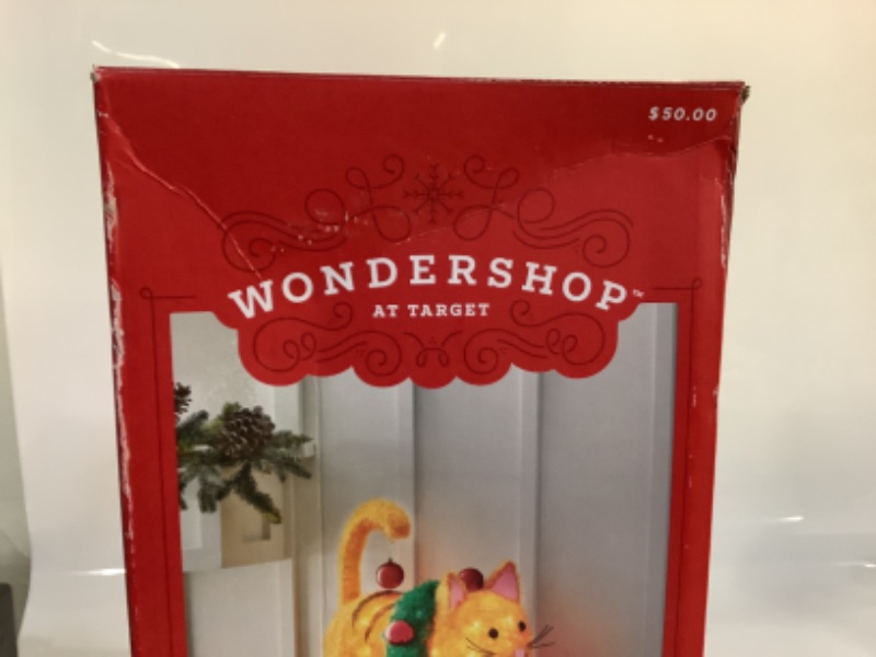 Photo 3 of 17.5 Tinsel Orange Cat Novelty Sculpture Light - Wondershop