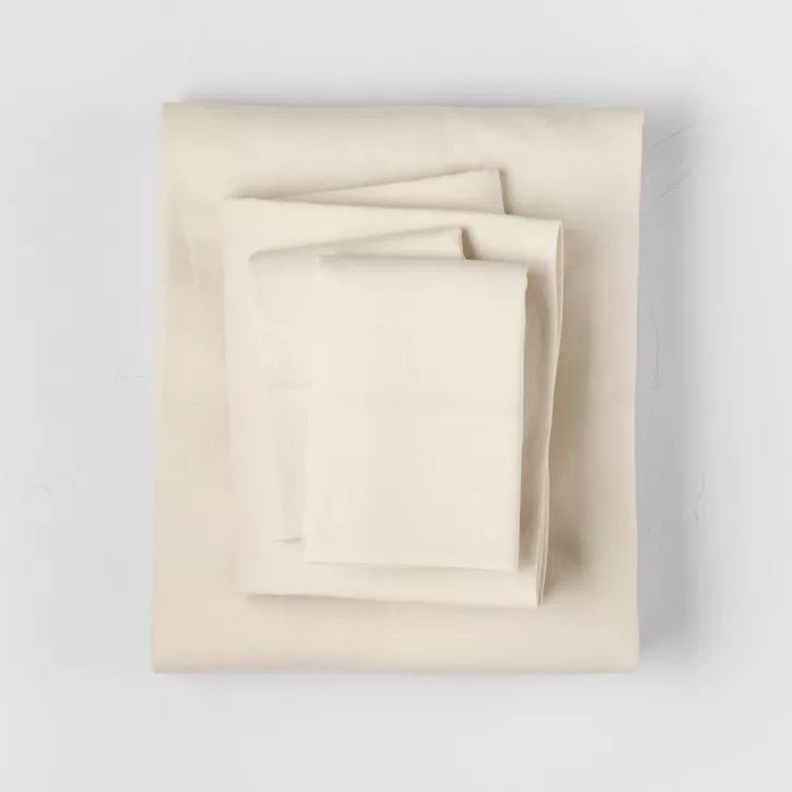 Photo 1 of Linen Blend Sheet Set - Casaluna 1 fitted sheet, 1 flat sheet, 2 pillow cases QUEEN/Beige