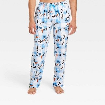 Photo 1 of blue/white plaid Frozen Olaf pajama pants 