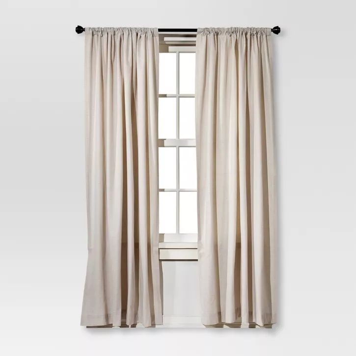 Photo 1 of 1pc Light Filtering Farrah Window Curtain Panel - Threshold tan polyester 54x84