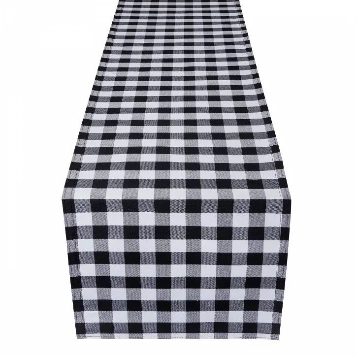 Photo 1 of black and white checkered table runner 13x36