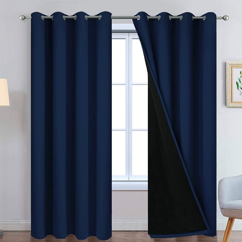 Photo 1 of Navy Blue Blackout Curtains 62x34