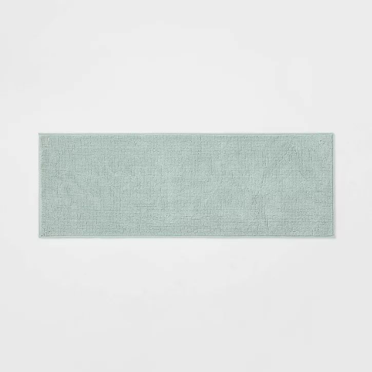 Photo 1 of 4ft x 20in Everyday Chenille Bath Rug - Room Essentials foam green