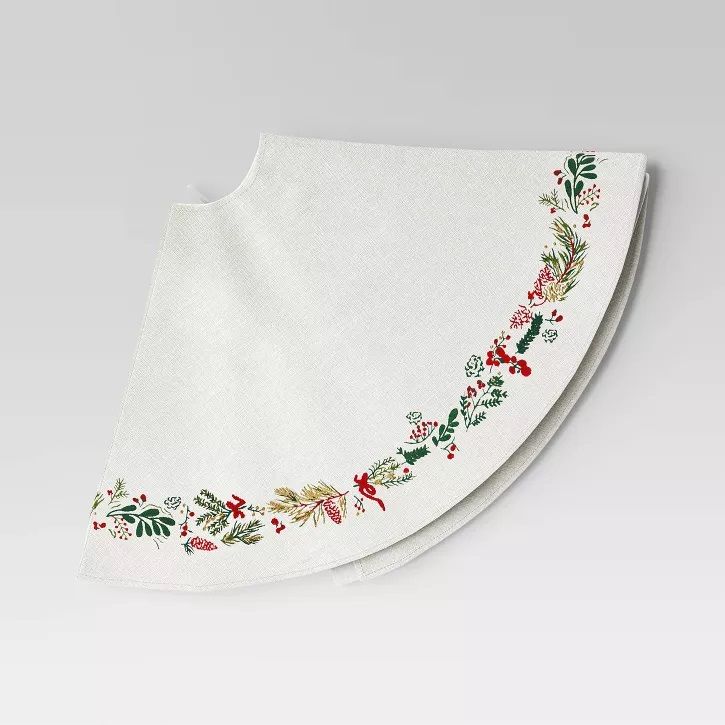 Photo 1 of Embroidered Tree Skirt Cream - Threshold