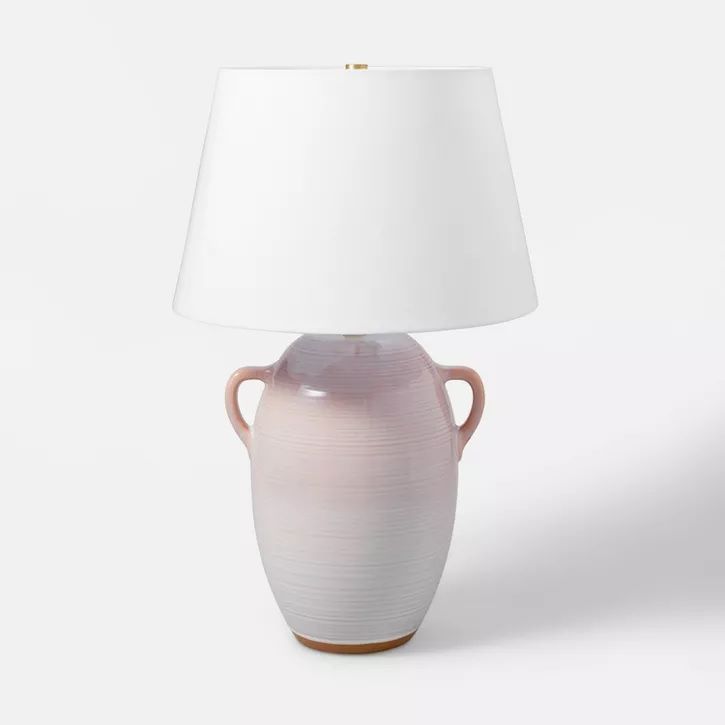 Photo 1 of Large Ceramic Jar Table Lamp Gray - Threshold™ designed with Studio McGee Base Dimensions: 17.75 Inches (H) x 11.25 Inches (W) x 9 Inches (D)
