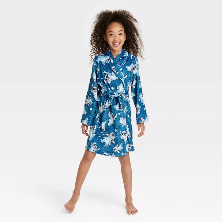 Photo 1 of Girls' Lilo & Stitch Robe - Blue size6-small