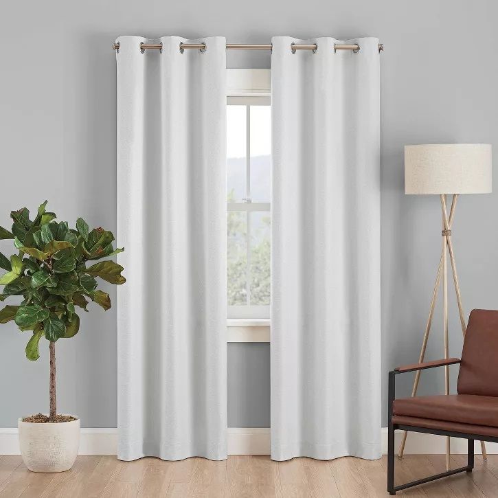 Photo 1 of 1pc Blackout Desmond Window Curtain Panel White 84x40