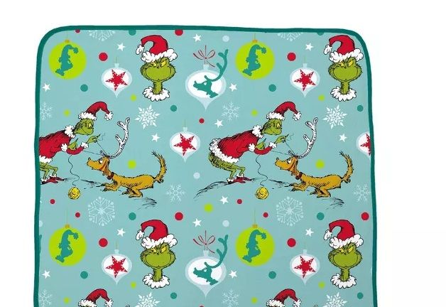 Photo 1 of Grinch throw kids blanket, green trim from Target 40x50