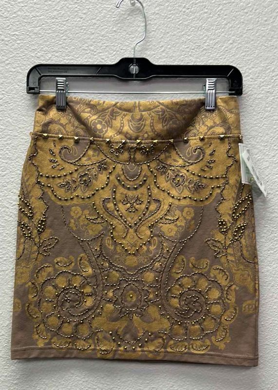 Photo 1 of NWT WOMEN'S SIZE XS - Embellished, gold, mini skirt $69.95