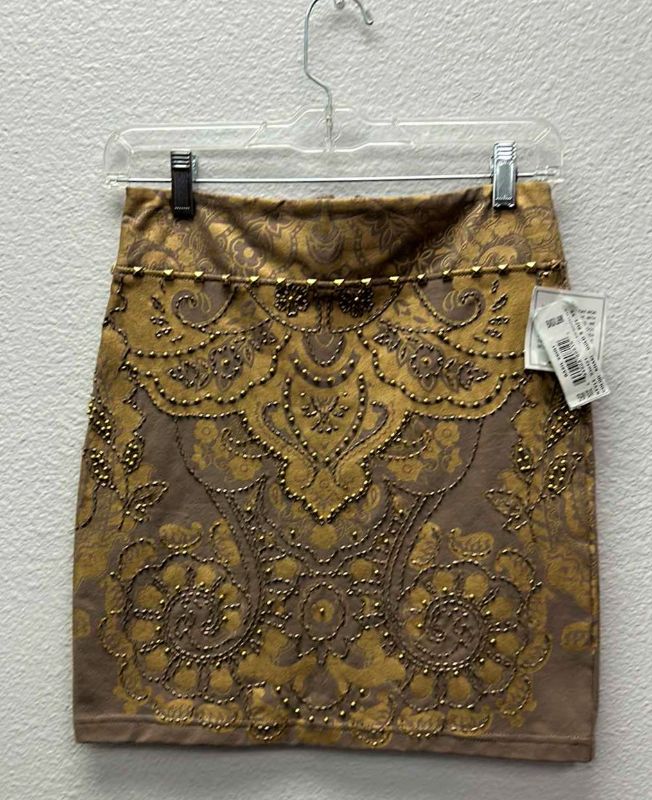 Photo 1 of NWT WOMEN'S SIZE XS - Embellished gold mini skirt