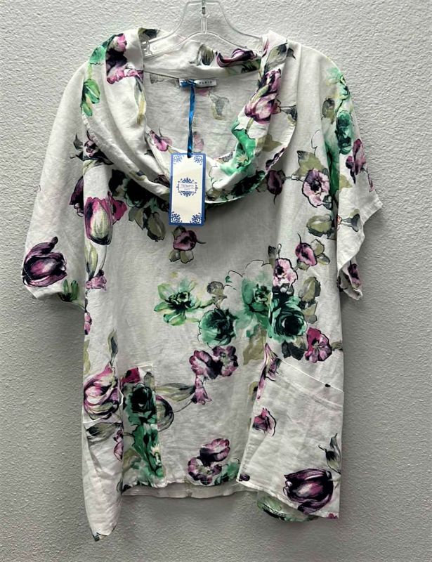 Photo 1 of NWT WOMEN'S SIZE SMALL  -  floral top from tempo Paris cotton fabric made in Italy $79.95