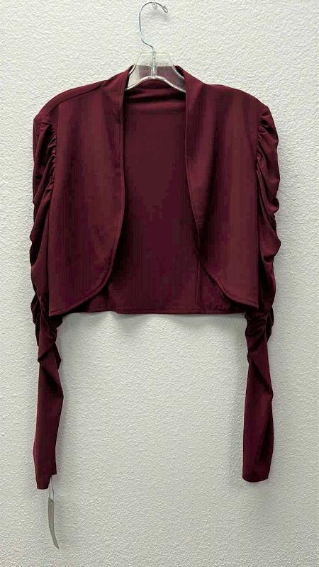 Photo 1 of NWT WOMEN'S SIZE LARGE DEEP BURGANDY SHRUG $59.95