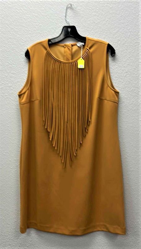 Photo 1 of NWT WOMEN'S SIZE - LARGE ADORE MUSTARD DRESS WITH FRINGE 