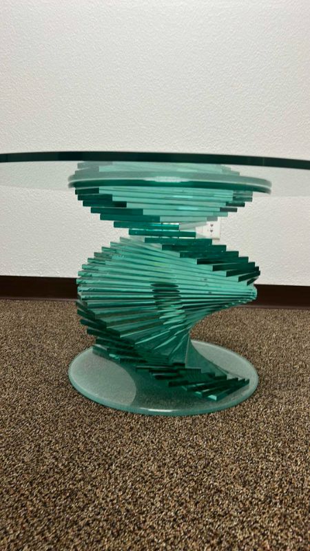 Photo 6 of NEW GLASS STAIRCASE COCKTAIL TABLE 36" ROUND 