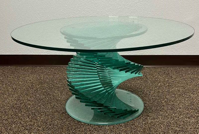 Photo 8 of NEW GLASS STAIRCASE COCKTAIL TABLE 36" ROUND 