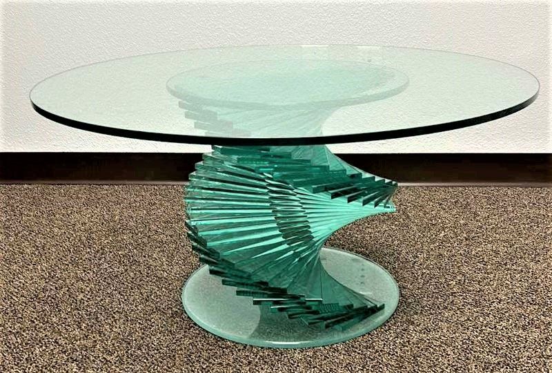 Photo 1 of NEW GLASS STAIRCASE COCKTAIL TABLE 36" ROUND 